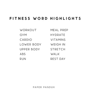 Image of Fitness Word Highlights