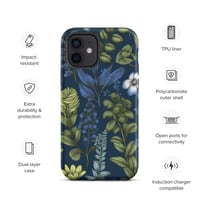 Image 11 of Art Nouveau Inspired Blue Boho Floral Tough Case for iPhone®