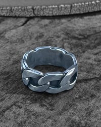 Image 1 of Ride the Sky Sterling Silver Curb Chain Ring 4.5