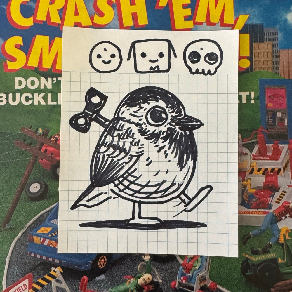 Image of Fat Bird Sharpie Sketch #160
