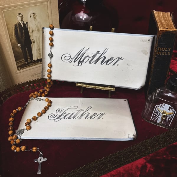 Image of Mother & Father Coffin Plaques
