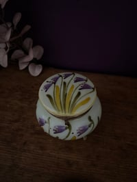 Image 2 of Magnifique boîte à bijoux en opaline peinte à décor de fleurs,  XIXème, début Art Nouveau