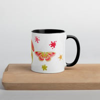 Image 5 of Warm palette Butterflies and Moths Mug with Color Inside, Cute Bug mug, Cute Insect mug 