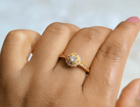 Image 3 of Cute Flower_Adjustable American Diamond Ring 