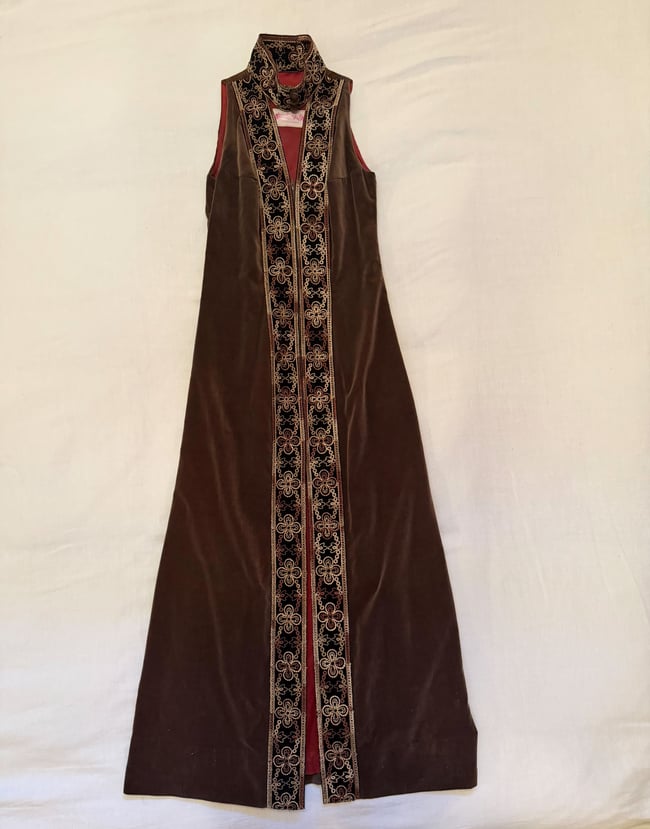 late 60s epic velvet choker maxi dress