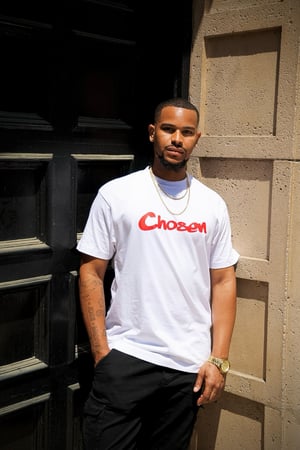White Chosen T-shirt With Red Writing