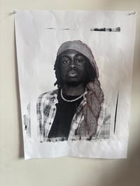 Image 3 of Boy with the pearl chain (embroidered screen print unframed ) 