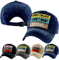 Sorry I’m Late Baseball Cap for Women, Funny Ball Cap