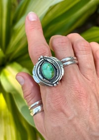 Image 3 of Verde Valley Double Leaf Ring with Hand-Stamped Band