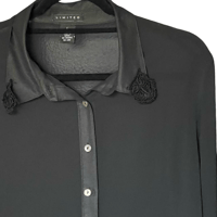 Image 7 of Vintage Y2K- 90s Sheer Button Up with Crochet Accent - L 