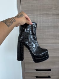 Image 1 of black booties (sz 8)