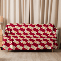 Image 2 of Sherpa blanket (Pumpkin Fall Plaid)