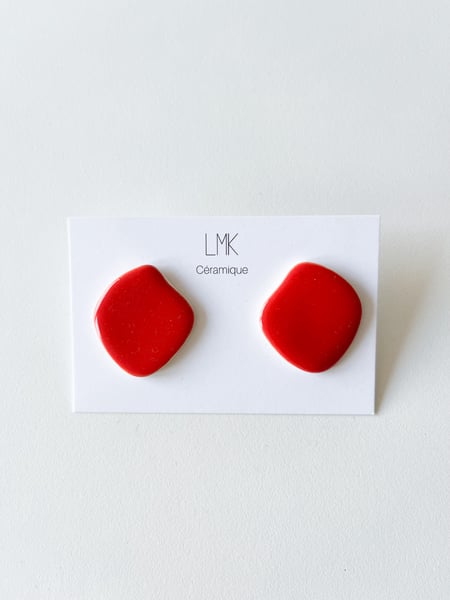 Image of Paire de boucles d'oreilles céramique TAKA PM rouge