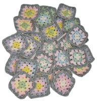 Image 1 of 100 Crochet Granny Squares Lemonade Colour Scheme 3-inch Size 