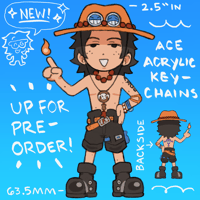 one piece double sided acrylic keychains - ace