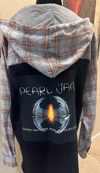Vintage Gray/Black/Orange Hoodie Flannel Shirt Pearl Jam