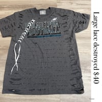 Large Football gray lace destroyed 