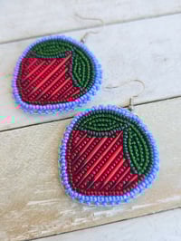 Image 2 of Red Quill Strawberry earrings 