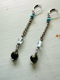 Image 9 of Tibetan turquoise and topaz dangle earrings