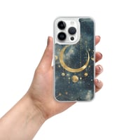 Image 17 of Blue and Gold Celestial Moons Design Clear Case for iPhone®