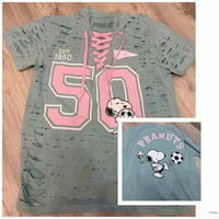 Medium snoop mint/pink lace destroyed
