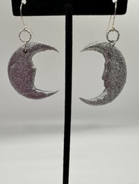 Image 3 of Silver glitter earrings