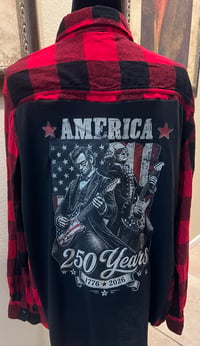 Vintage Red/Black Flannel Shirt America 250 Year