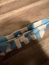 Image 3 of Blue and white canvas clutch 
