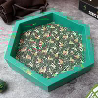 Image 3 of Green Woodland Print Hexagon Dice Tray