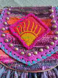 Image 2 of FRILL MINI body cross Sari bag with ruffles - detachable strap -sunset 1