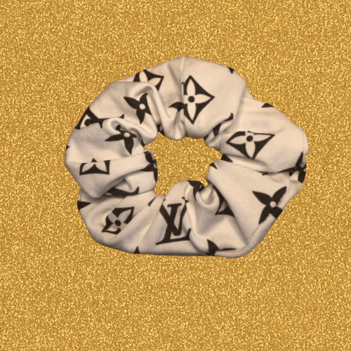 Image of White Lv inspired scrunchie 