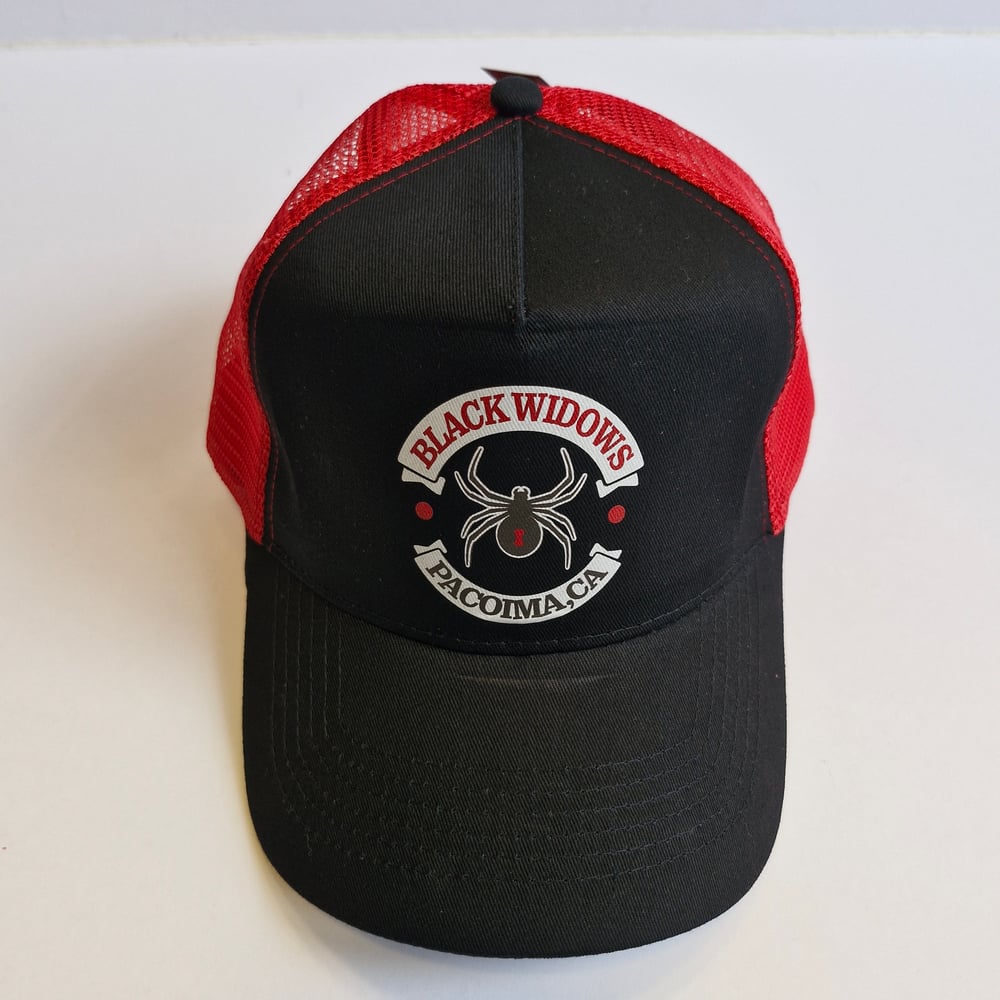 Image of Black Widows Any Which Way But Loose Inspired Trucker Cap Hat