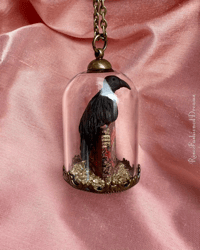 Image 3 of Edgar Allan Poe Raven Glass Dome Necklace