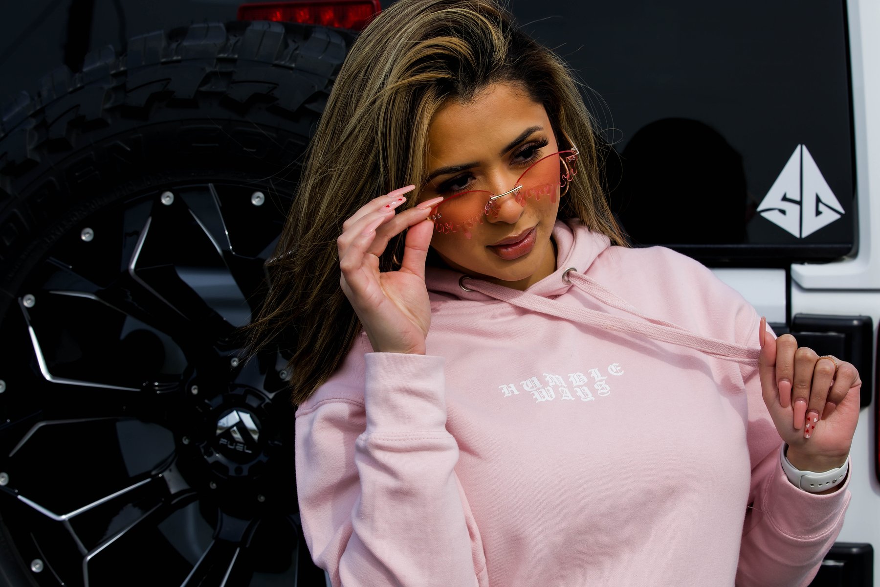 Pink Humble Ways Hoodie Steady Grindin'