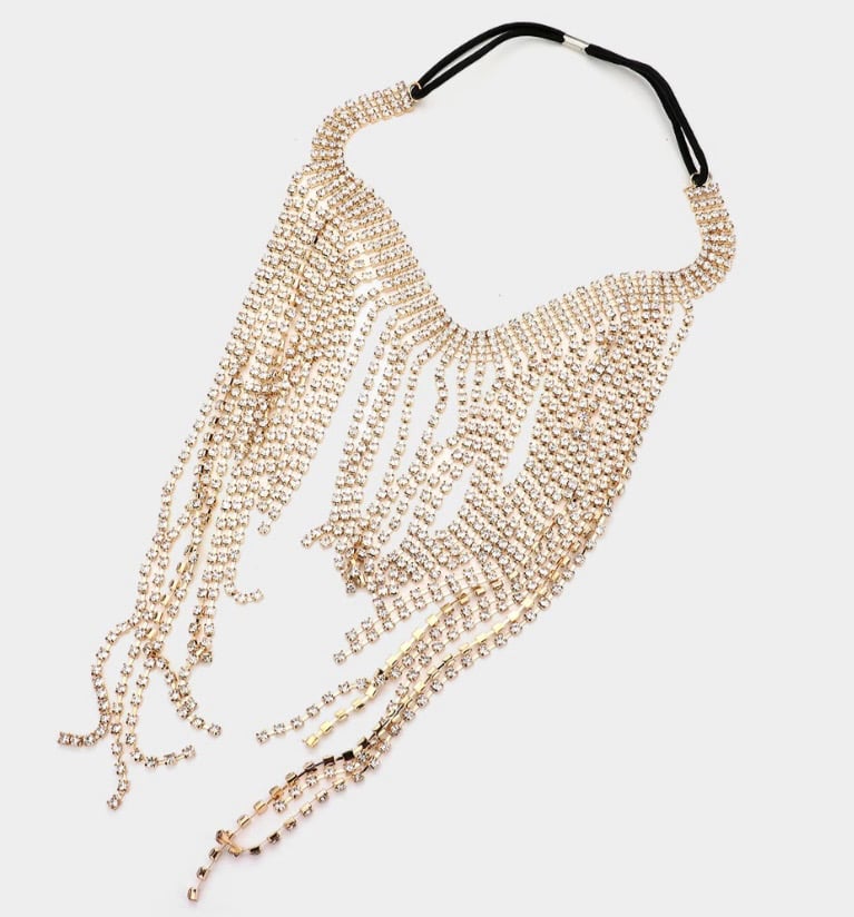 Image of Rhinestone Pave Fringe Head Chain 