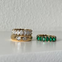 Image 2 of square and drop Diamonds Gold  Ring 