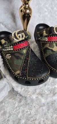 Image 5 of Camo & Black Crocs w/ Hat & 3 Stack