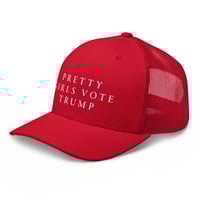 Image 2 of Pretty Girls Vote Trump Red - Trucker Cap from PatriotsCo.com