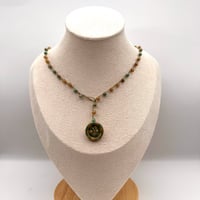Image 3 of Boho Gingham Button Necklace