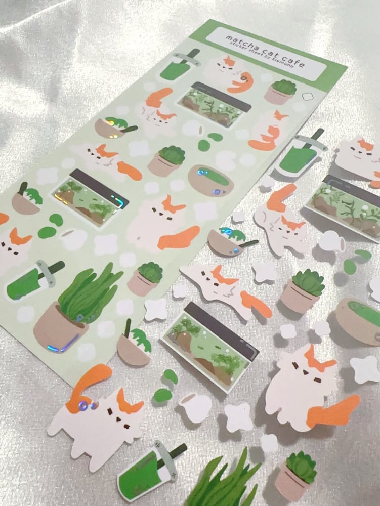 Image of Matcha Cat Sticker Sheet