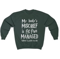 Image 1 of Mischief Managed Forest Green Sweatshirt