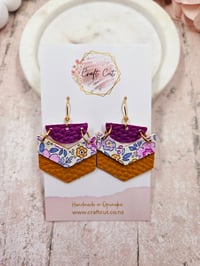 Image 1 of Poppy Arrow Faux Leather Earrings