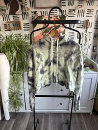 Image 1 of Misguided tie dye crop hoodie