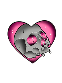 Love Struck Skull Sticker