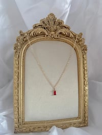 Image 2 of Red rectangle glass necklace 