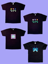 Image 1 of Appliqué Black T-shirts