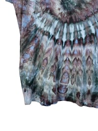 Image 4 of M 100% Cotton Short T-Shirt Dress with Pockets in Stormy Sky Spiral Ice Dye