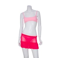 Mesh Mini Skirt - Fucsia
