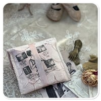 Image 4 of Petite Vintage pink fabric and  lace sewing notions pouch
