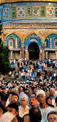 Image 3 of Finding Khidr in Jerusalem original oil painting 